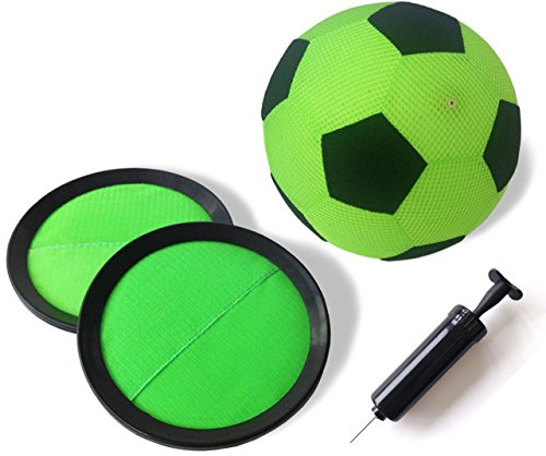 myminigolf Kick & Stick - Torwand für Kinderzimmer (1 Fußball, 2 Klett-Teller für die Wandmontage, 1 Ballpumpe) 026, grün