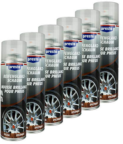Presto 6X REIFENGLANZ-Schaum Reifen Glanz Schaum Reiniger Pflege 500 ml 157189