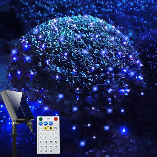Solar Net Lights Outdoor Mesh Lights Christmas Decorations Blue 200LED