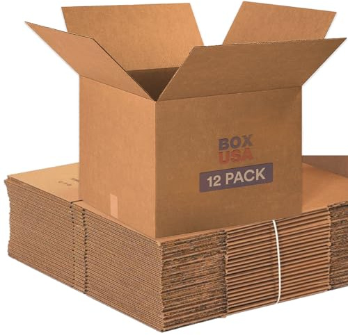 BOX USA Moving Boxes Large 20L x 20W x 15H 12-Pack - Corrugated Cardboard Box for Shipping, Mailing, Packing, Packaging and Storage