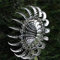 Einzigartige und magische Metall-Windmühle, 3D-Edelstahl-Windspiel, windbetriebene kinetische Skulptur mit Metall-Gartenstecker für Hof, Gartendekoration