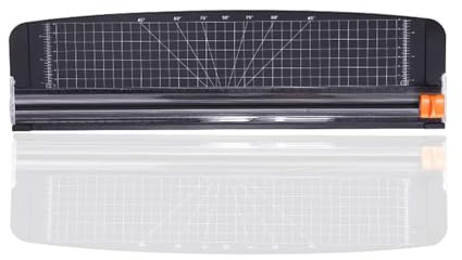 Elecbee Coupe Papier Taille A3, Coupe Papier avec Protection de Automatique et Base en Plastique à règle latérale, pour la découpe d'étiquettes et de cartons d'échantillons photographiques en Papier
