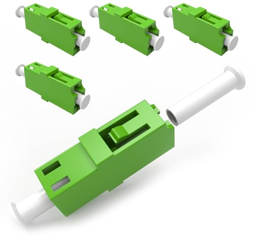 EMSECKO Glasfaser-Adapter 5er Pack LC/APC auf LC/APC Trägerklasse Singlemode Koppler/Flansch für Netzwerkverbindungen, FTTH