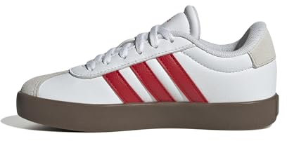 adidas VL Court 3.0 Shoes Kids Sneaker, FTWR White/Better Scarlet/Grey one, 38 2/3 EU