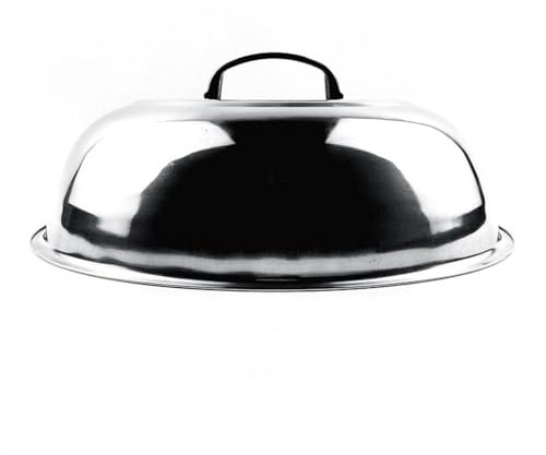 Culnflun Coperchio per Padella in Acciaio Inox Premium, Design a Curva Alta 36CM Con Foro per Il Vapore in Vetro Temperato, Coperchio per Padella in Acciaio Inox per La Cucina Domestica