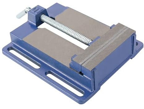 Tornillo de banco para taladro, tornillo de máquina, taladro de pie, mecánico, prensa de sujeción (azul, plata)