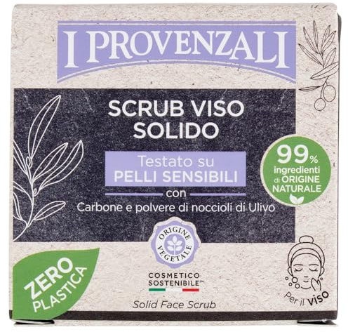 I Provenzali | Solid ansiktsskrubb, Testad på känslig hud, 70 g
