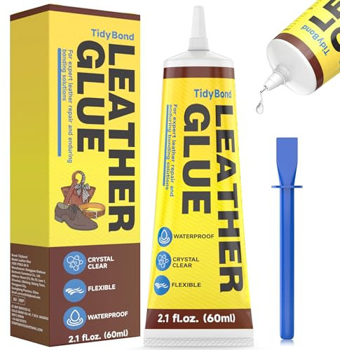 Leather Glue 60ml – Extra Strong & Flexible Leather Adhesive – Waterproof & Clear-Drying – No Stiff Residue – Ideal for Shoes, Bags, Jackets, Sofas, Car Seats & More