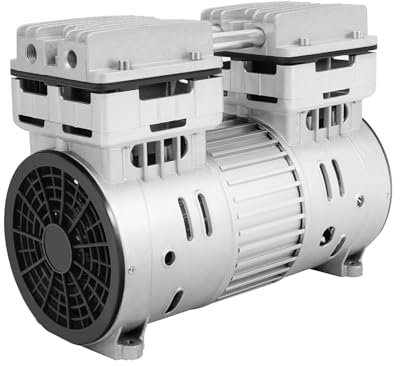 Mermajestic Professionell oljefri luftkompressor 750 W (1 st) och ultra-tyst 8-bars kompressor med kopparmotor, 145 l/min kapacitet, för verkstad, däckfyllning, ljudnivå 68 dB