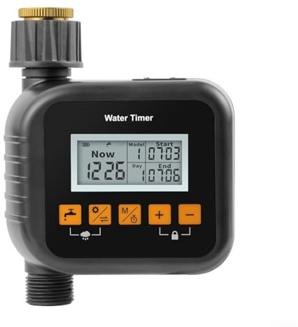Temporizador de agua analógico de 3 esferas, temporizador de manguera de riego, sistema de riego automático con retardo de lluvia, con características ajustables para el cuidado del jardín