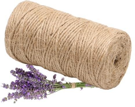 Jute-Schnur 100m 2mm Jutegarn Schnur reissfest Natur Jute Kordel Deko Paketschnur Naturfaser Dekoration Verpackung Bindegarn Hanfschnur Spagat Hanfband Juteband