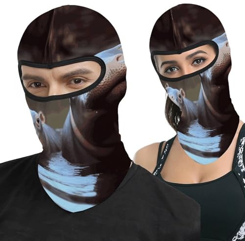 Baby Hippos Balaclava Ski Mask Head Mask Full Face Mask Summer Cooling Neck Gaiter Windproof Face Cover Sun Protection Scarf Men Women Outdoor Sport Cycling Cap