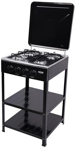 Fornello a gas a 4 bruciatori, Fornello a gas portatile, Fornello da campeggio, Fornello a gas indipendente, Piano cottura con doppio armadietto, Per campeggio casa ristorazione, Uso esterno interno