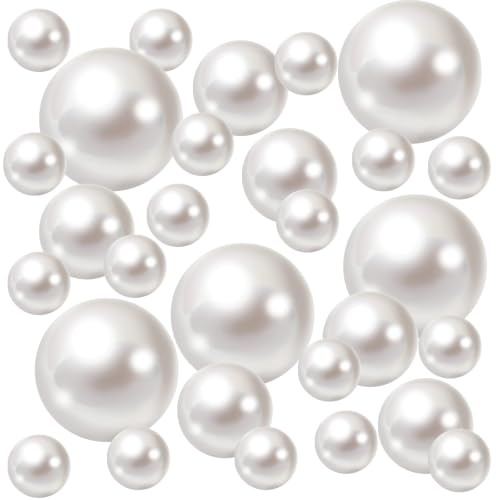 180 Pcs Pearl Beads, Pearls for Crafting | Fake Pearls Bead Bulk for Floating Candles, Decoration, Vase Filler and Centerpieces DIY Crafts, Jewelry Making