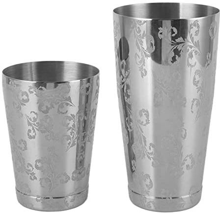 Vvikizy Rostfritt Stål Cocktailshaker, Graverad Martini Shaker för Hemmabar, Vinkopp med Lock, Diskmaskinssäker Barmixer (Botten)