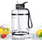 FORWEWAY Groß Trinkflasche mit Strohhalm 2,2 Liter, BPA Frei Auslaufsicher Sport Wasserflasche mit Tragegriff für Gym Bodybuilding Outdoor Sport Büro