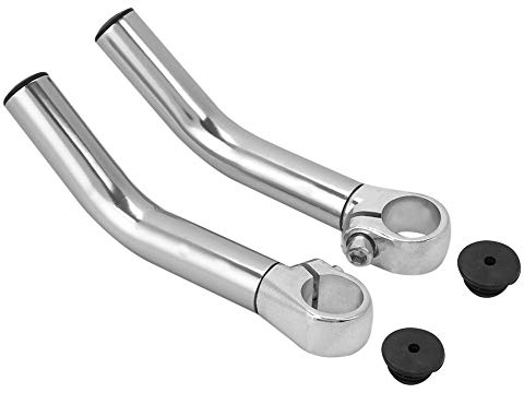 VIFER Fahrrad Lenkerenden, 1 Paar Aluminiumlegierung Bar-Ends Ergonomisch Lenkerhörnchen Fahrrad Lenkergriff Ende für Mountainbike Rennrad MTB 22,2 mm Lenker (Silber)