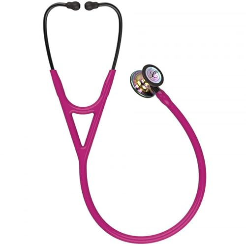 3M Littmann Cardiology IV Estetoscopio con Grabado Gratuito y Linterna Pupilar de Regalo (Frambuesa/Rainbow Edition/High Polish/Smoke Stem)