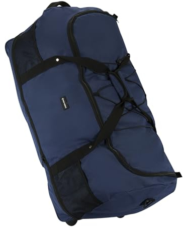 New Rebels Nevada Newark Navy Blau 2 Rolls Reisetasche - 130L erweiterbare Tasche mit Tragegriffen Und Reißverschluss - 100% Polyester Material - Abnehmbarer Schultergurt - Wasserabweisende Tasche -