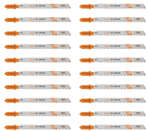 20 st T-skaft kontursågblad set – BGTEC HCS(SK5) sticksågblad för trä, plastskärning (T101B)
