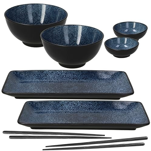 Tognana Jap Sushi set 8 st servering porslin, blå
