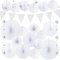 Gibocot 20 Pcs White Paper Decorations for Wedding, White Pom Poms Flower Honeycomb Balls Hanging Paper Fans for House Garden Beach Wedding Decoration