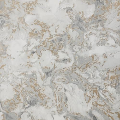 Swehooirt Marble Wallpaper Features Gold Metallic Highlights Cream and Gold Wallpaper for Living Room Feature Wall Bedroom Hallway