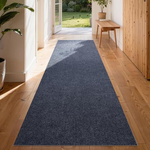 Homwiz Tapis Couloir Long Antidérapant et Lavable, Tapis de Passage Autoadhésif pour Entrée Cuisine Chambre Salon Couloir, Nettoyage Le Pièges à Saleté pour Intérieur (Gris Foncé, 180x60 cm)