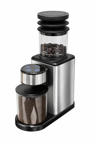 OrkeyDolk®OrkeyDolk® Elektrische Kaffeemühle mit Kegelmahlwerk, 25 Mahlgrade, für Espresso, Filter & Mokka, Leise Kaffeemühle mit 2–12 Tassen, Edelstahl-Mahlwerk, LED-Display