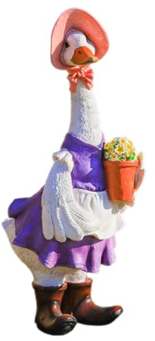 NUOBESTY Statua in Resina Anatra Decorativa da Giardino, Figurina Animale da Cortile Realistica, Ornamento Leggero per Patio, Prato e Cortile, Regalo Creativo per Feste e Compleanni, 36 Cm