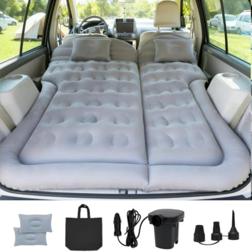 SUV Air Mattress, Car Airbed Inflatable Mattress for Truck Backseat (Grey)