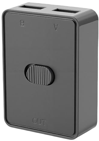 Erchineko USB 2.0 Switch Selector 2 in 1 Out Switcher, Plug and Play USB Switcher för Datorer Dela 1 -enhet, Mus Tangentbord Scanner Printer, Fast Transfer Stabil Anslutning