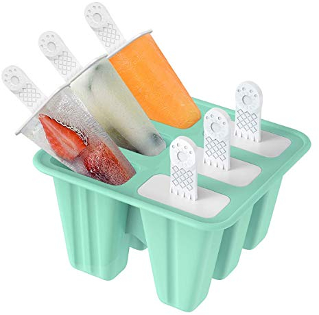 Ice Cream Mould, TAIYUNWEI Ice Lolly Mold FDA Certified Food Grade Silicone Ice Pop Maker, BPA Free Popsicle Molds Set with Sticks and Drip Guards.