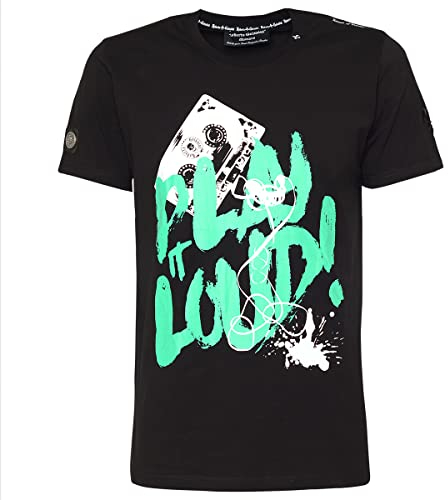 Roberto Geissini Herren T-Shirt Play IT Loud bl-Green XL