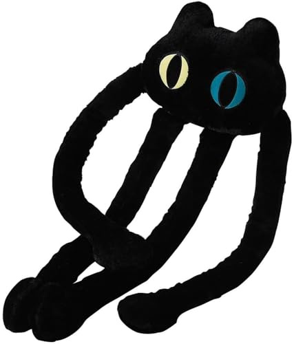 OUKEYI Cuscino in peluche a forma di polpo dalle gambe lunghe, 100 cm, simpatico gatto nero, peluche kawaii, morbido giocattolo nero, regalo per uomini, donne e bambini
