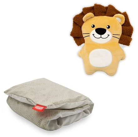 Kirschkernkissen groß - 20x60 cm - Körnerkissen Mikrowelle - Wärmekissen für Kinder und Erwachsene - wärmekuscheltier - wärmetier löwe - gegen Verspannungen im Nacken und Schulter oder Koliken