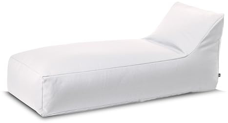Lettino Chaiselongue Santorini BIANCO Piscina Puff Pouf poltrona sacco, Design Moderno,Comodo Comfort Superiore, Arredo per Interni Esterni Giardino, Tessuto Resistente, Stile Raffinato, Impermeabile