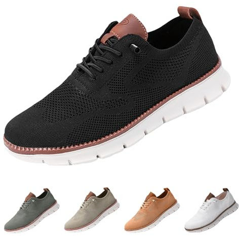 Genérico Zapatos WearBreeze Urban Hombre, Zapatos Urban Hombre Ortopédicos Urbanos Ultra Cómodos, Zapatos Casuales de Malla Transpirable for Caminar (Black,43)