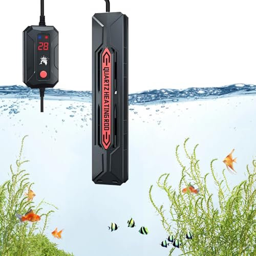 Aquarium heizung,500W heizstab aquarium mit einstellbarer temperatur,tauchsieder mit Übertemperaturschutz und Wassertrennungsfunktion,Externer Regler,für Süß- und Meerwasseraquarien bis zu 300 L