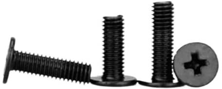 RKODRSMG 10-100 Uds. CM M1.4 M2 M2.5 M3 Acero con Cruz Negra Ultrafino superbajo Tornillo de Cabeza de oblea Plana for Ordenador portátil(10mm,M4 20pcs)