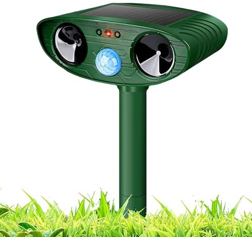 Solar Cat Repellent, Cat Deterrents Ultrasonic Animal Repeller, Outdoor Waterproof Pet Repellent with Motion Sensor for Farm Garden Yard Dogs Cats Birds Squirrels Deterrent