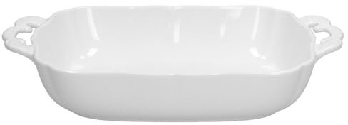 Tgnana Pirofila con manici rettangolare cm 31x19x h 6 Brigitte in Porcellana Bianca Andrea Fontebasso Linea Bistro