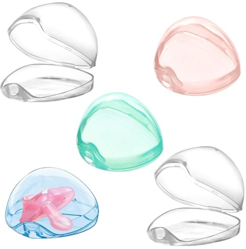 Boite a Tetine, 5 Pièces, Portable Boîte de Tétine, Boîte de Rangement de Tétine Transparent, Boite À Sucette Bebe Imperméable, Boîtes de rangement universelles, Accessoires pratiques, Filles Garçons