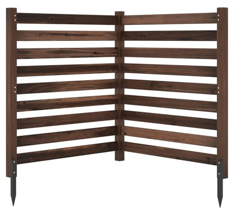 COSTWAY Recinzione da Giardino in Legno Massello, Schermo per Privacy da Esterno Regolabile, Pannelli Privacy da Giardino per Condizionatore e Bidoni della Spazzatura e Divisorio di Spazio (Marrone)