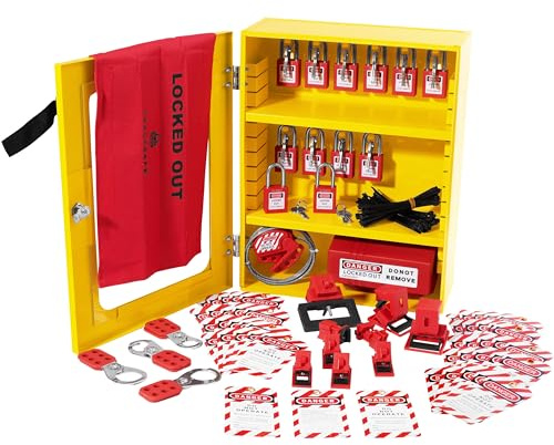 TRADESAFE Lockout Tagout Cabinet, Lock Out Tag Out Station, 75 Loto Devices