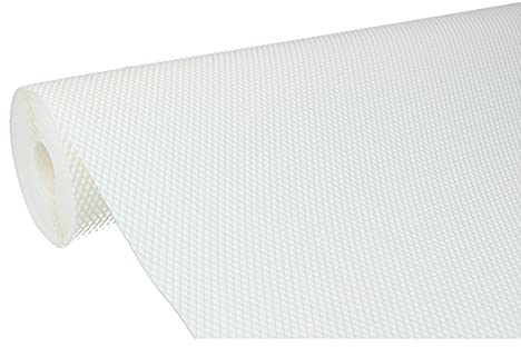 MS Beschläge 1 Rolle 48cm x 500cm Antirutschmatte Schubladenmatte Küchenschrankmatte Einlegematte Rutschhemmende Noppenmatte Kunststoff Schubladeneinlage (Weiß)