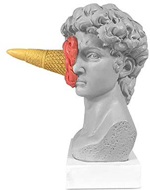 David Busto Scultura creativa gelato Unfug per ritratto statua greca, in gesso, scultura da tavolo, in resina, 13,5 x 8 x 16 cm
