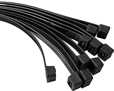 On1shelf® Sujetacables, 1000 mm x 12 mm, 40 pulgadas, cremallera de nailon fuerte y larga (5, negro)