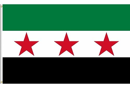 Lixure Flagge Syriens 120x180cm Syrischen Fahne -Polyester, Digitaldruck, lebendige Farbe, lichtbeständig, doppelt genäht, mit Messingösen für Garten Innen- Außenbereich