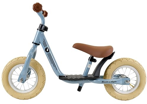 Bandits & Angels Metall-Laufrad Starter Retro mit Trittbrett ab 2 Jahren – grünes Laufrad – verstellbarer Sattel 29 bis 39 cm – für Jungen und Mädchen – niedriger Einstieg mit Trittbrett (Petrol blau)